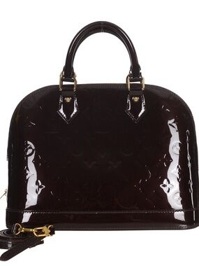 ♥️Louis Vuitton Black Alma PM red leather shoulder bag♥️